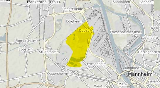 Immobilienpreisekarte Ludwigshafen am Rhein Oppau